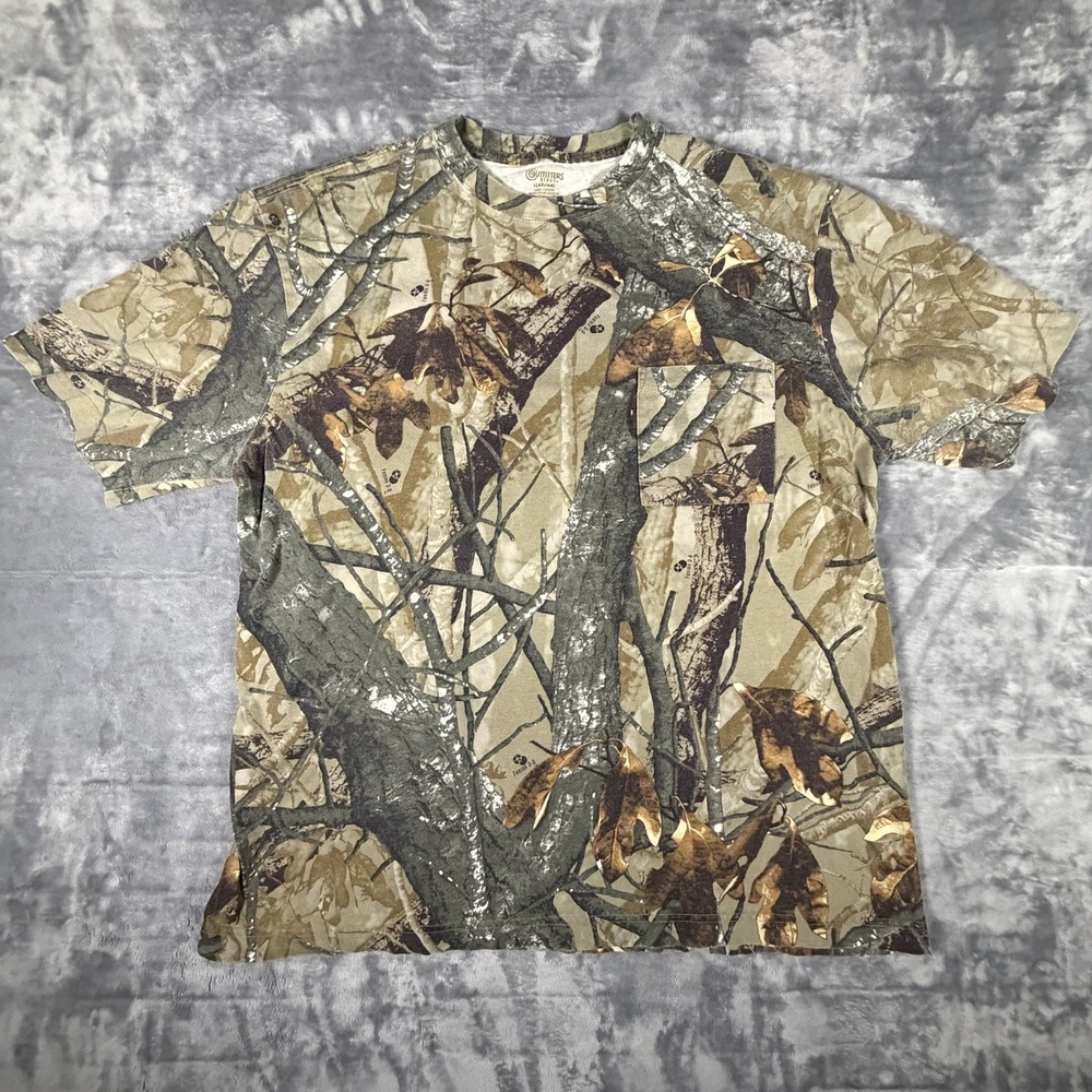 Outfitters Ridge Shirt Men's Large Camo Fusion 3D Front Pocket Hunting Skate